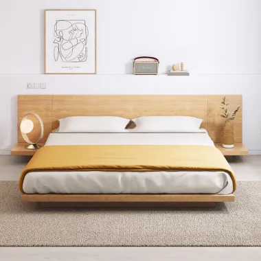 Giường gỗ bệt Nhật kèm tab Tatana MDF038