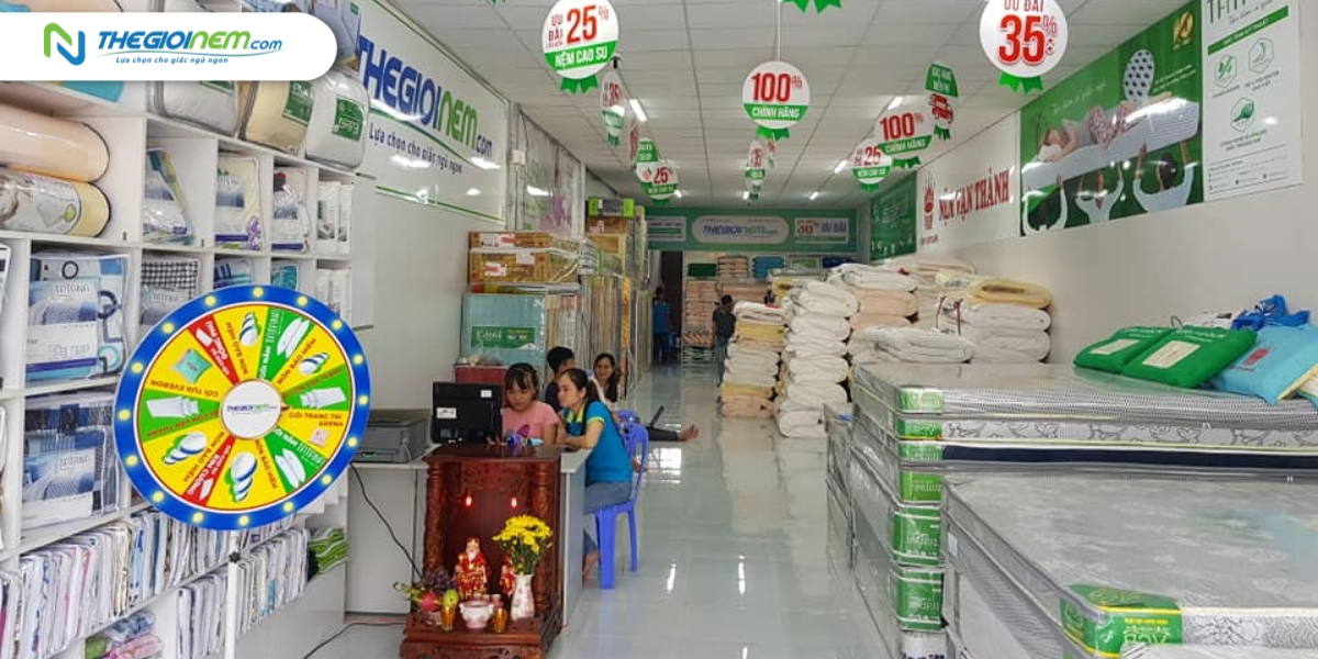 Cửa hàng bán nệm cao su Kim Cương tại quận Tân Bình