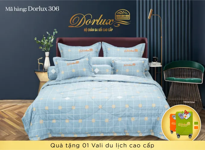Bộ chăn ga Dorlux 306 Hàn Việt Hải giảm 25% + Quà| Thegioinem.com