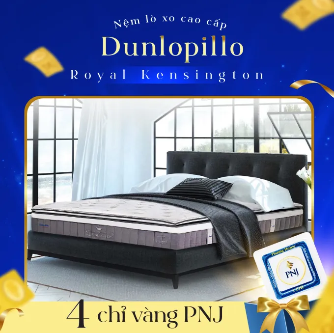 Nệm Lò Xo Dunlopillo Royal Kensington GIảm 25% + Quà |Thegioinem.com