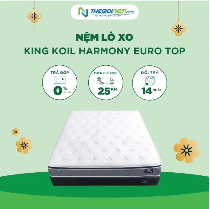 Nệm Lò Xo Kingkoil Harmony Euro Top Ưu Đãi Giảm 20% | Thegioinem.com