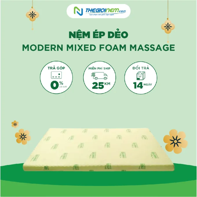 Nệm Ép Dẻo Modern Mixed Foam Massage giá Ưu Đãi 10% Tại Thegioinem.com.