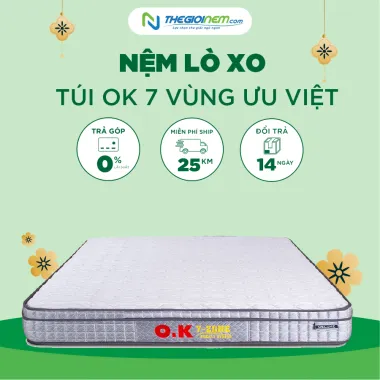 Nệm Lò Xo Túi OK 7 Vùng Ưu Việt