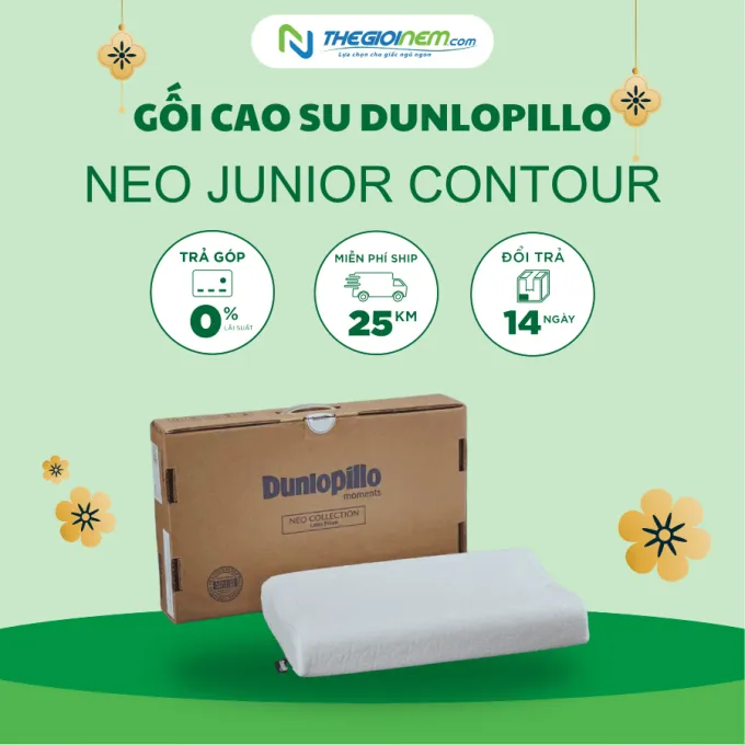Gối Cao Su Dunlopillo Neo Junior Contour Pillow Giảm 20% | Thegioinem.com