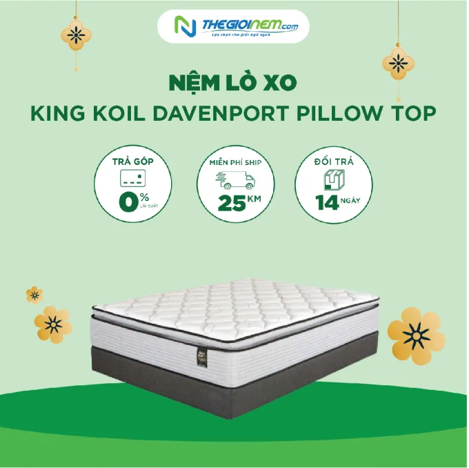 Nệm Lò Xo King Koil Davenport Pillow Top Ưu Đãi 20% Tại Thegioinem.com