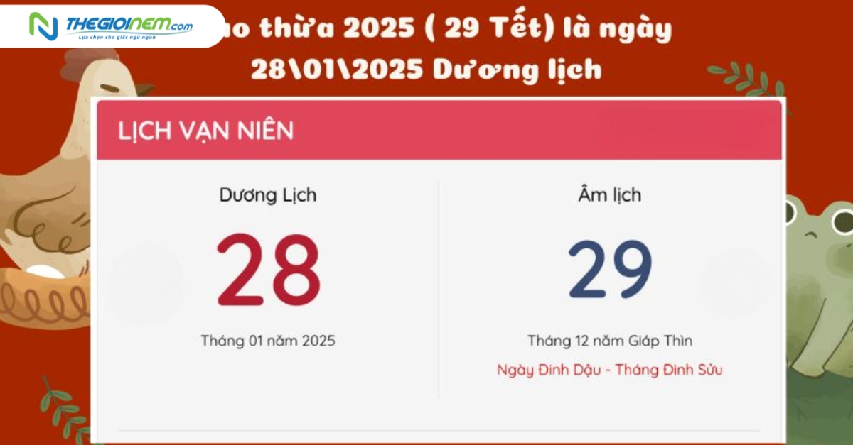 Đêm giao thừa 2025 là ngày bao nhiêu Dương lịch?