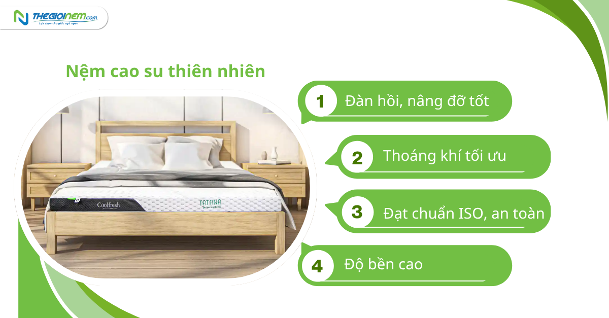 Nệm cao su thiên nhiên phù hợp với người đau nhức xương khớp, an toàn cho sức khỏe
