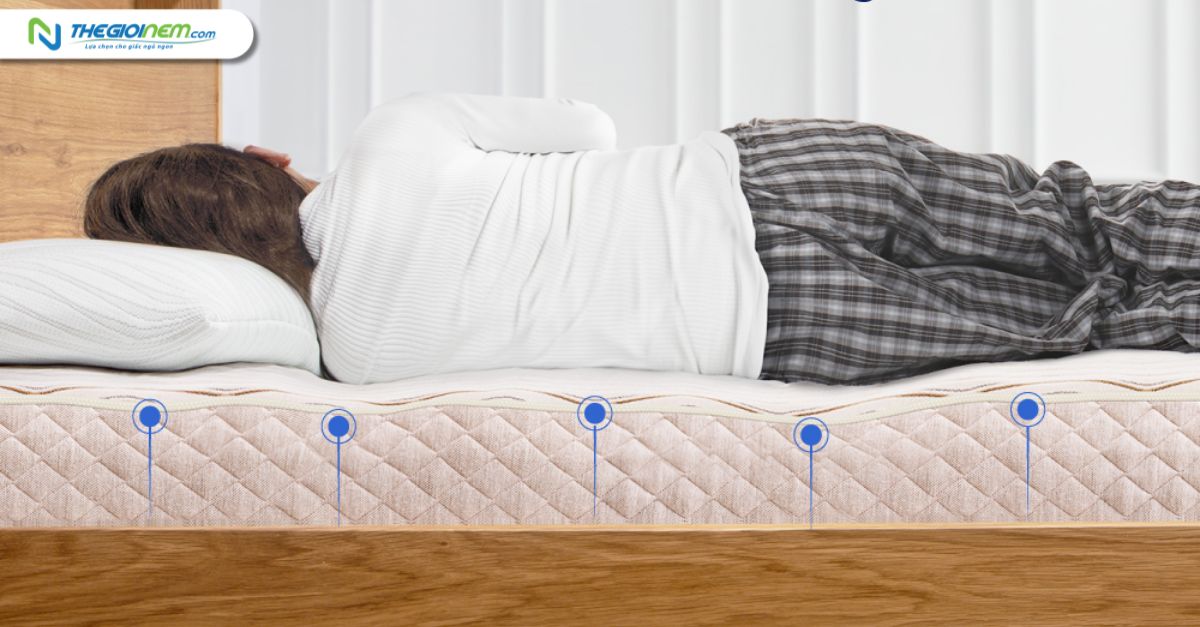 Nệm cao su Liên Á FiveZone nâng đỡ cơ thể hoàn hảo theo 5 vùng