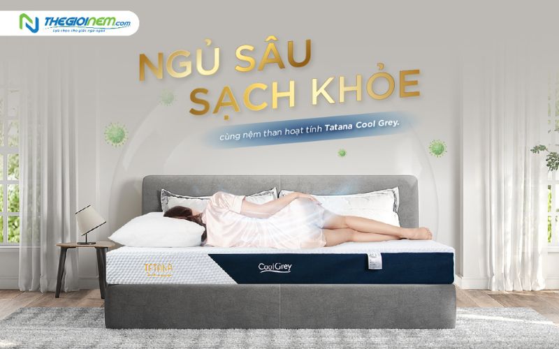 Nệm cao su thiên nhiên TATANA hỗ trợ cột sống cho người ngủ nằm ngửa