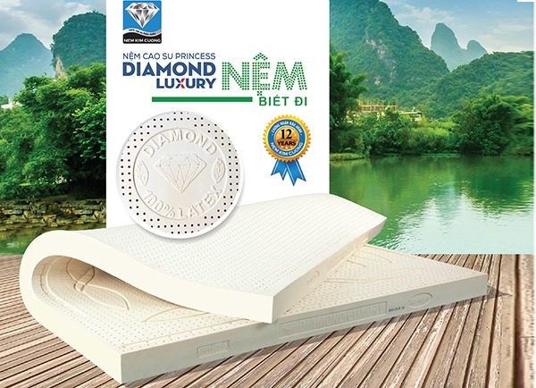 Nệm Cao Su Kim Cương Xuất Khẩu Princess Diamond Luxury