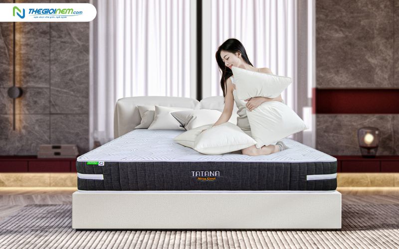 Nệm lò xo liên kết TATANA Nina Cool êm ái, thoáng mát, giá dưới 5 triệu
