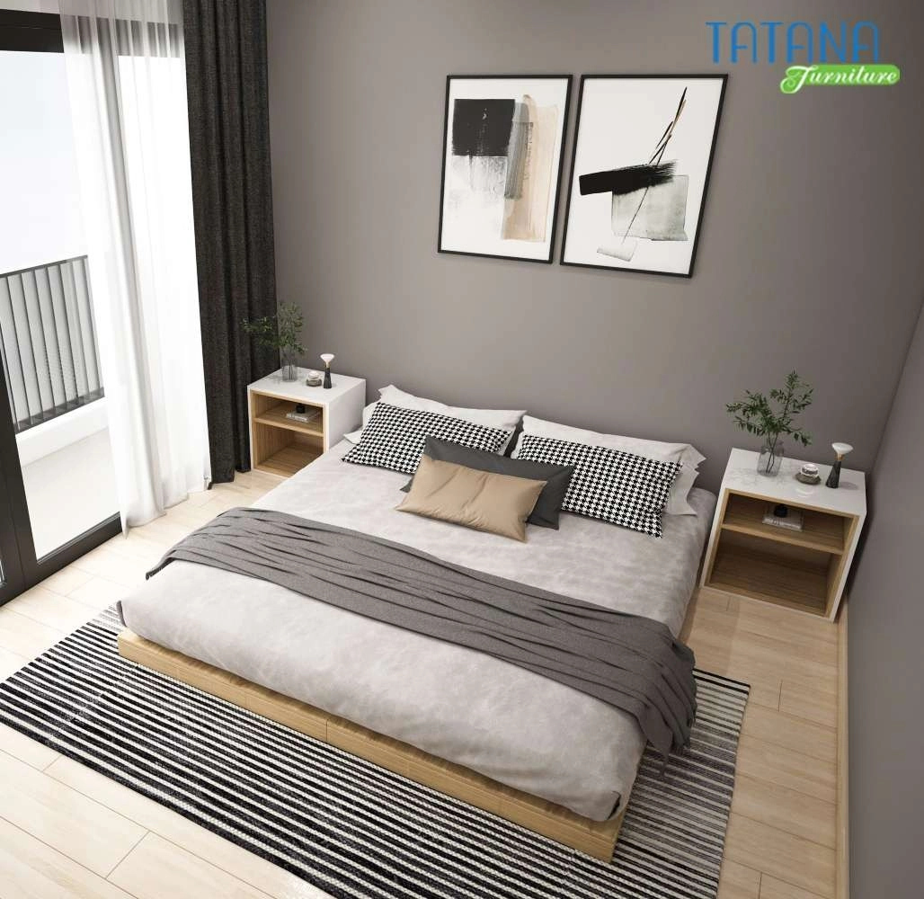 Giường ngủ gỗ khối hộp TATANA MDF 056
