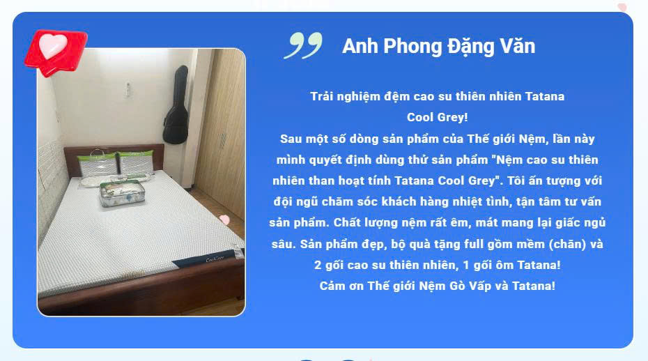 Feedback 102 ngày ngủ thử cùng nệm TATANA 1
