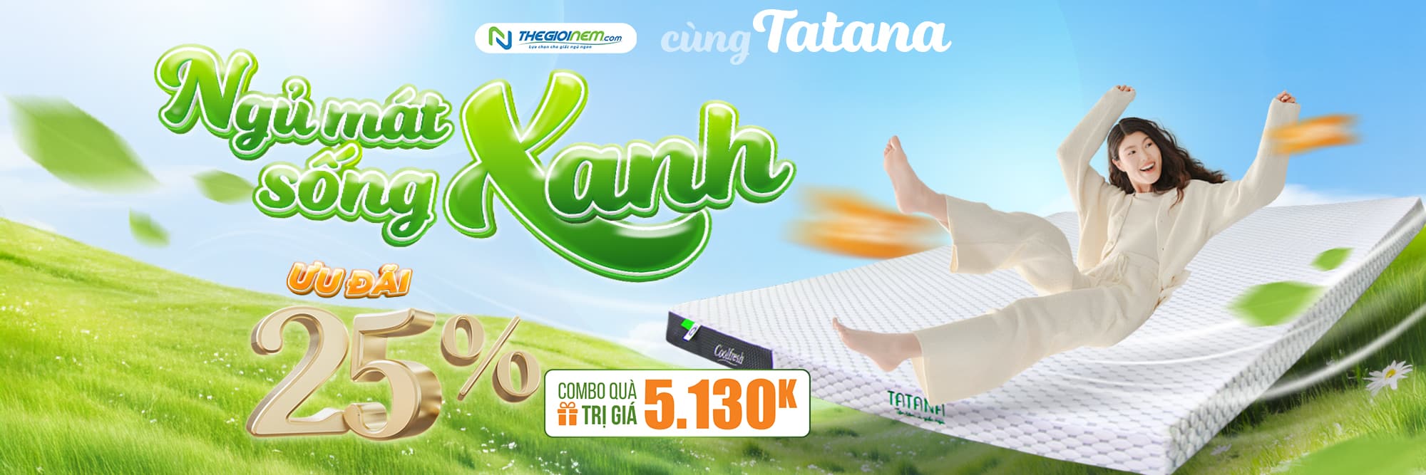 Ngủ mát cùng nệm Tatana