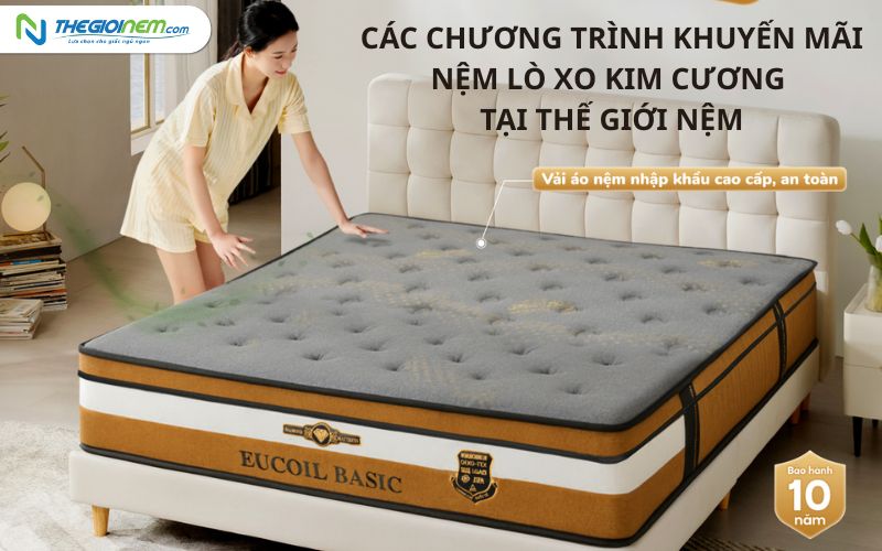 Nệm lò xo Kim Cương Cần Thơ giá rẻ | Thegioinem.com