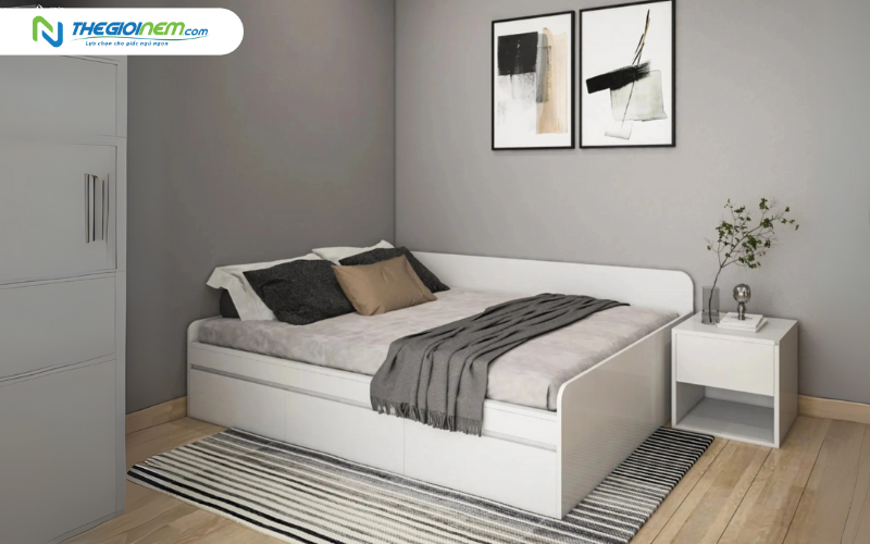 Giường Ngủ Gỗ MDF 3 Hộc Kéo Tatana