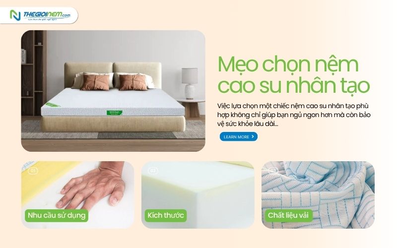 Mẹo chọn nệm cao su nhân tạo