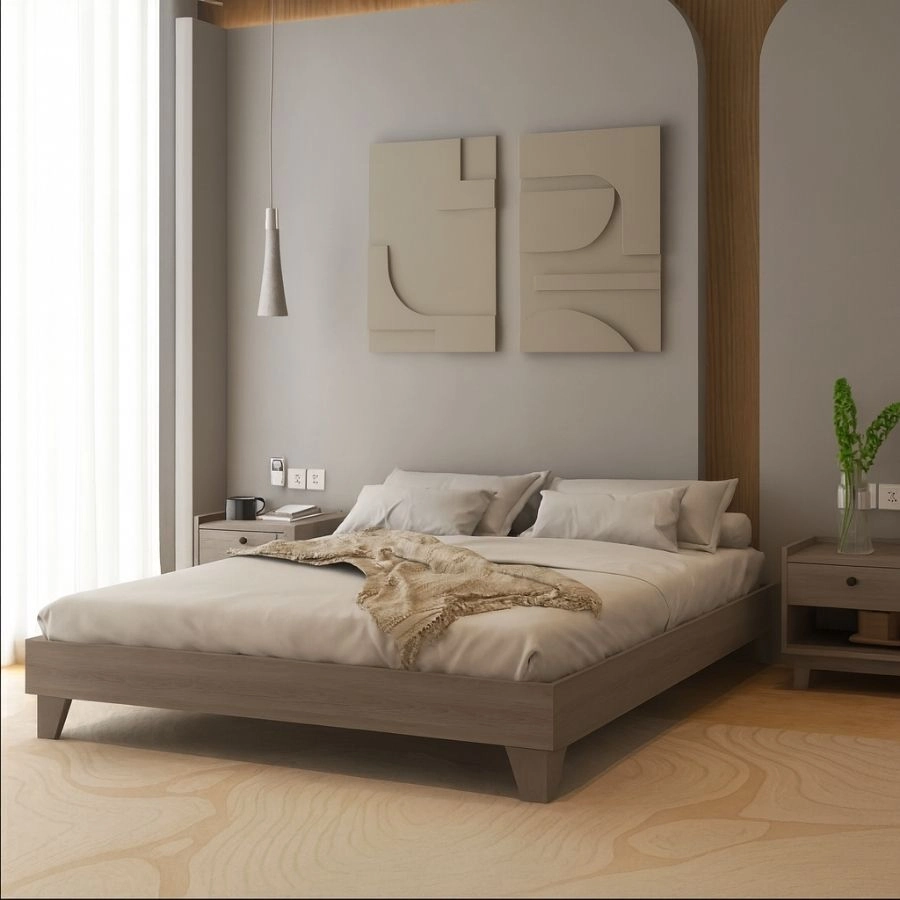 Giường gỗ MDF có chân