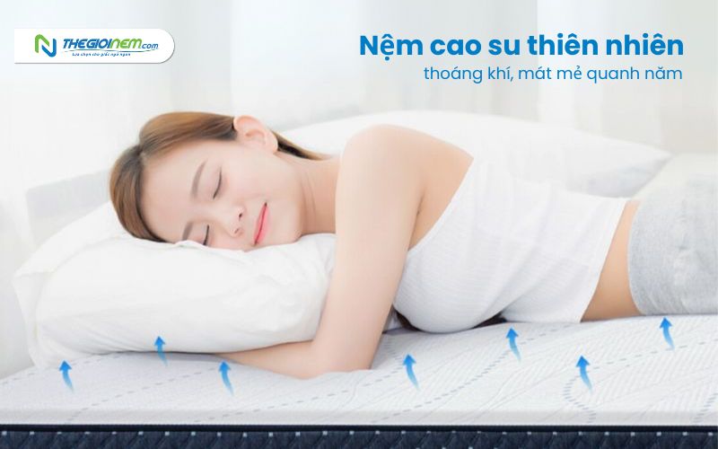 Nệm cao su thiên nhiên thoáng khí, mát mẻ quanh năm