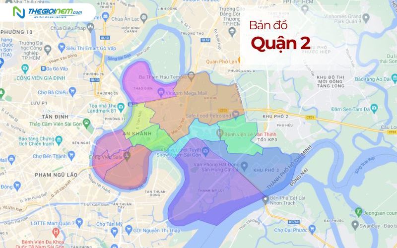 Các phường mới tại khu vực quận 2