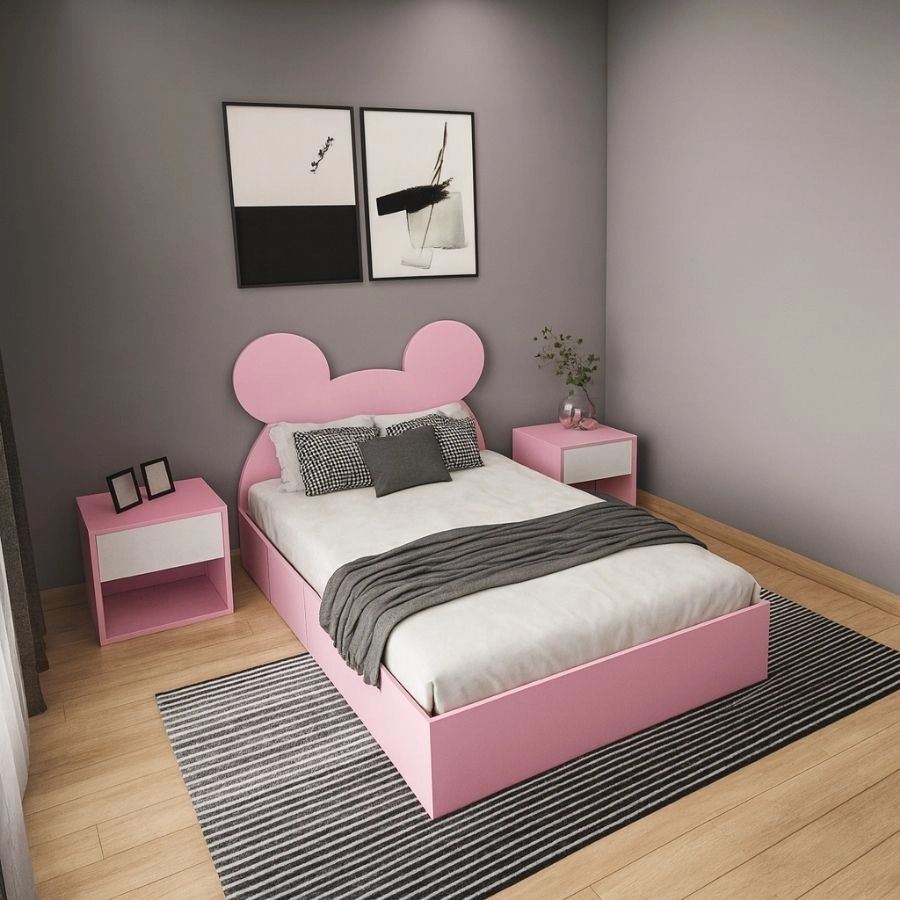 Giường gỗ MDF dễ thương cho bé