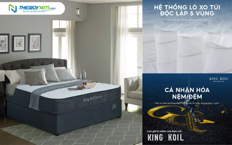 Nệm lò xo King Koil World dày 25cm