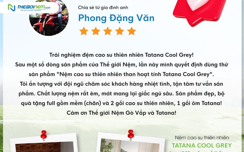 Khách hàng đánh giá khi sử dụng nệm cao su TATANA
