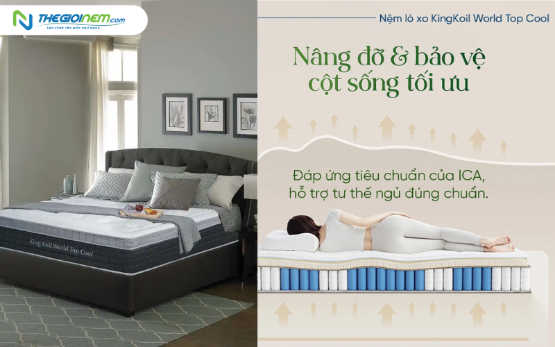 Nệm lò xo King Koil World Top Cool