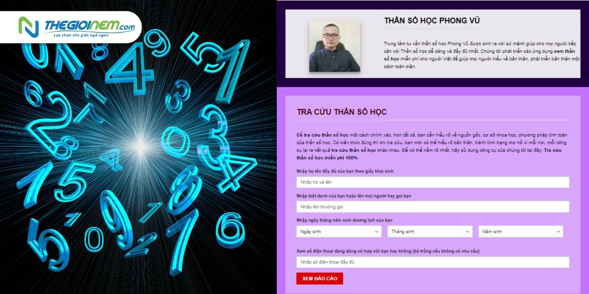 Cách tra cứu thần số học online miễn phí - Thế Giới Nệm