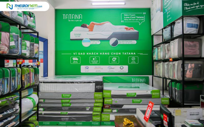Nệm TATANA tại hệ thống cửa hàng Thế Giới Nệm