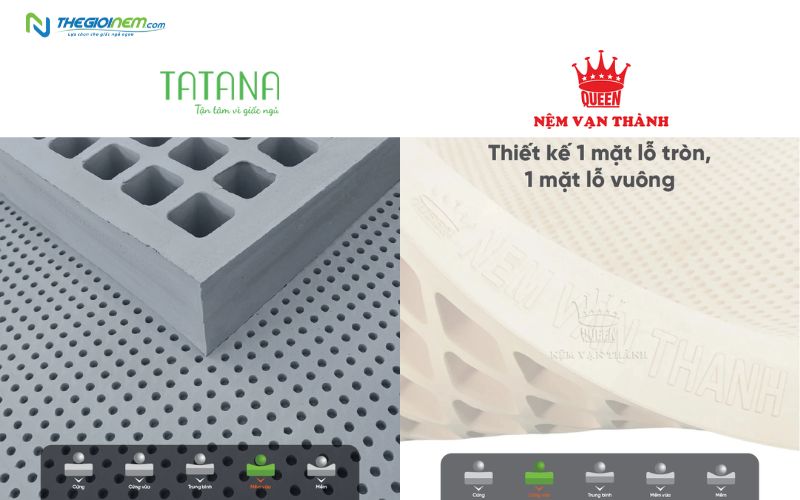 Thiết kế và cấu trúc nệm TATANA và Vạn Thành