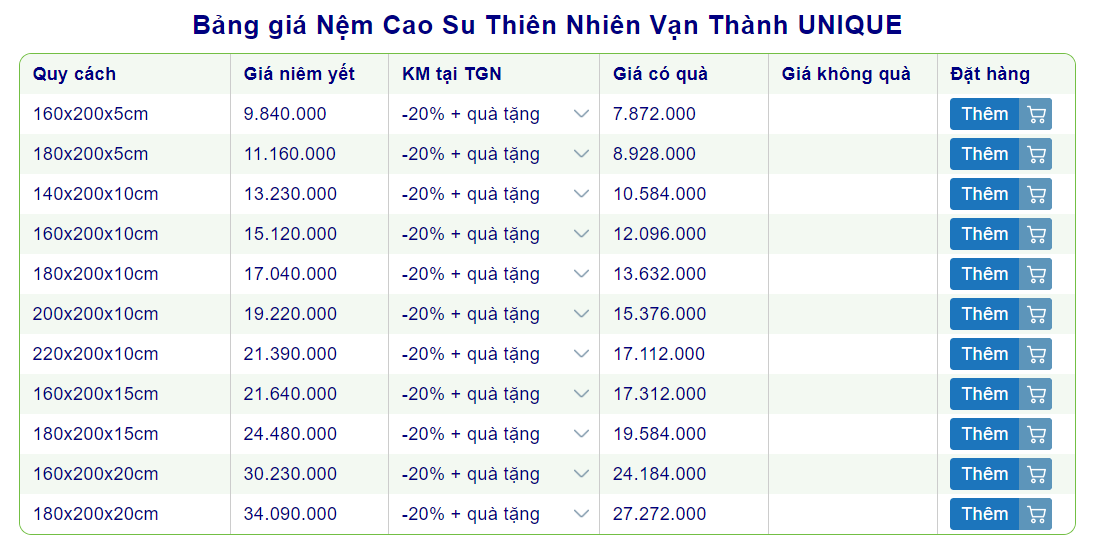 Cửa hàng bán nệm chính hãng tại Bến Lức, Long An