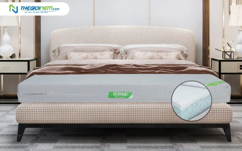 Nệm bông ép có phần ruột được làm từ bông gòn hoặc Polyester