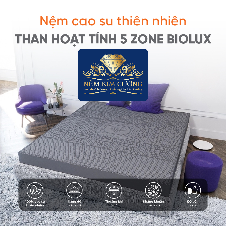 Nệm ao su Kim Cương 5Zone Biolux