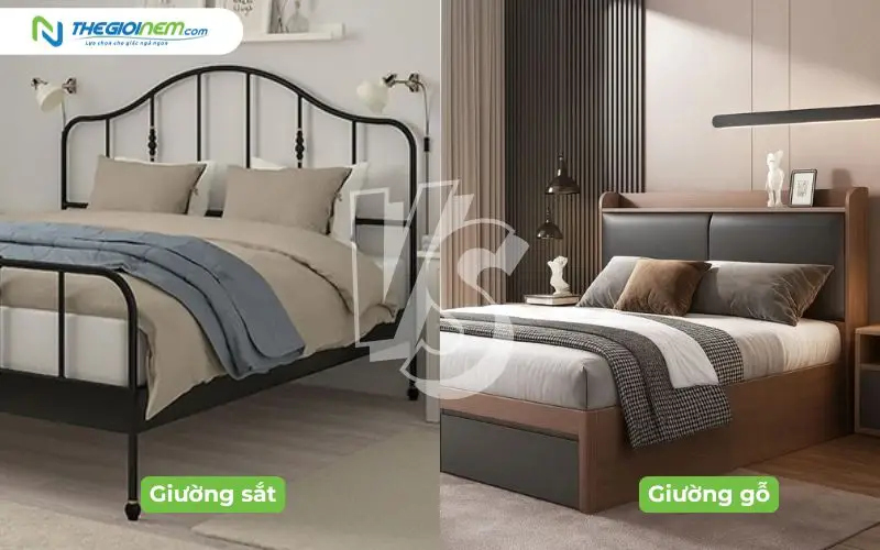 So sánh giữa giường sắt và giường gỗ