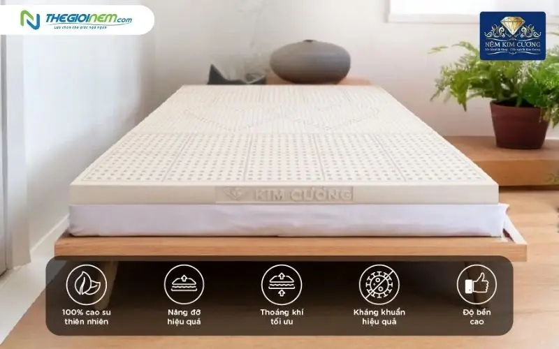 Nệm cao su thiên nhiên Kim Cương Purelux-3&amp;#039;Zone