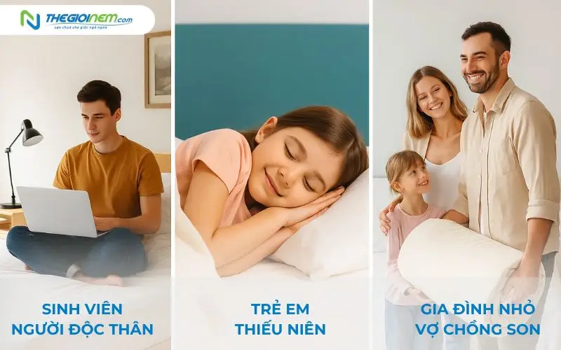 Nệm cao su 1m2 phù hợp với ai