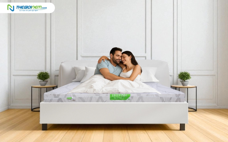 Kích thước nệm lớn phù hợp cho cặp đôi