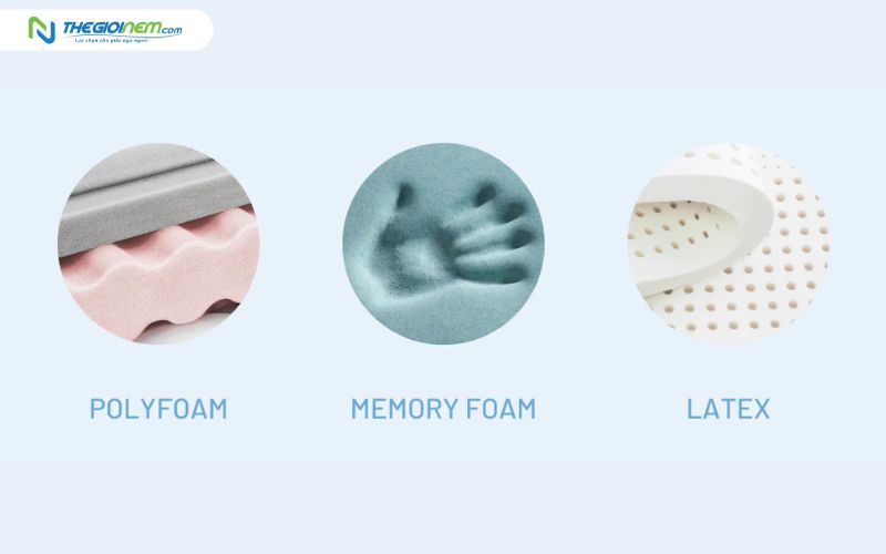 So sánh foam tỷ trọng cao với memory foam và latex foam