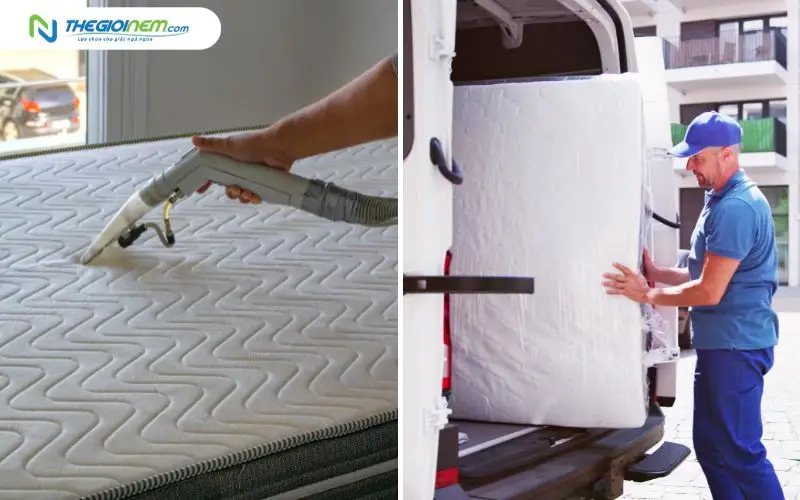 Vệ sinh và vận chuyển nệm lò xò dày 40cm