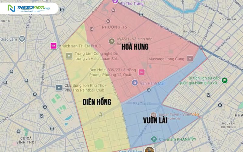 Khu vực Quận 10 sau chuẩn hóa hành chính