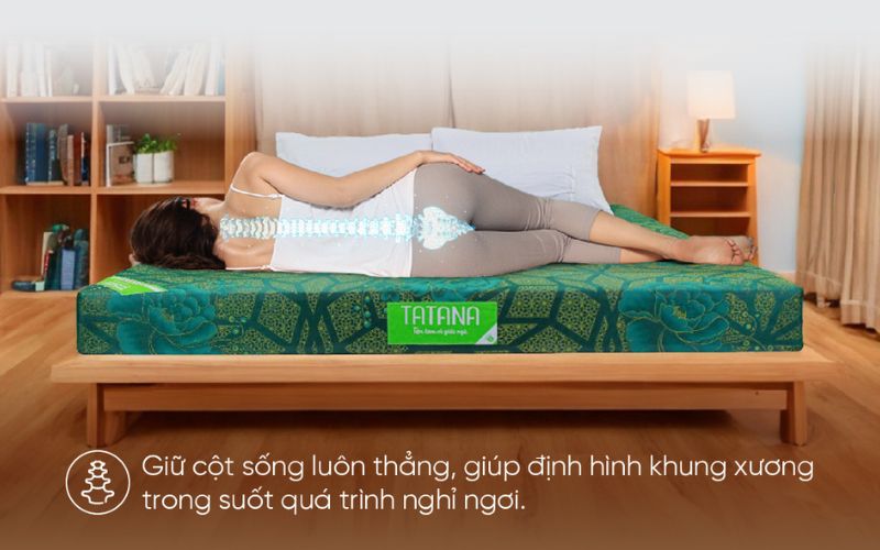 Nệm bông ép TATANA có độ cứng cao, nâng đỡ vững chắc