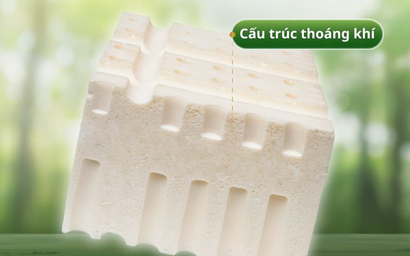 Cấu trúc nệm bọt hở và lỗ thông hơi thoáng khí