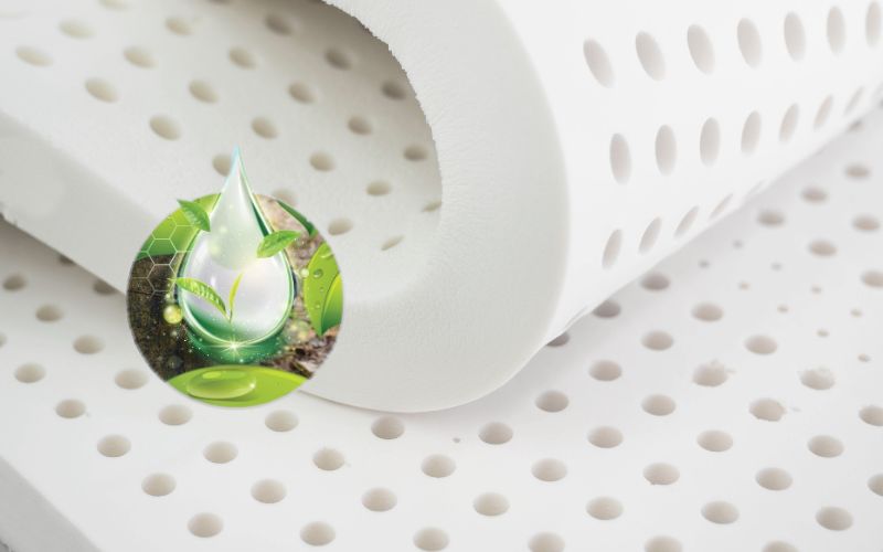 Nệm cao su thiên nhiên sàn xuất từ 100% cao su tự nhiên