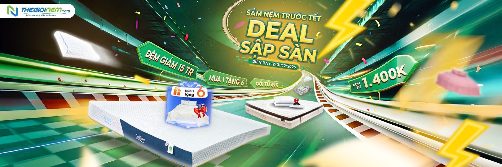 Sắm nệm trước tết - deal sập sàn
