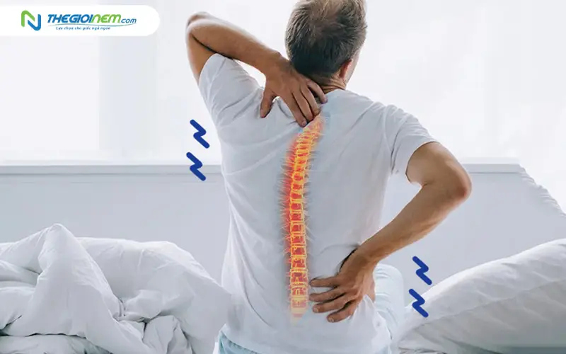 nệm quá mềm làm lệch cột sống