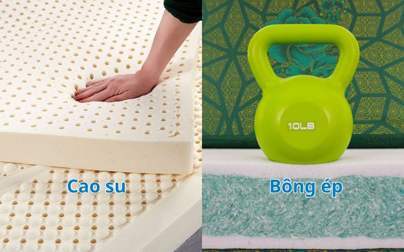 Nệm cao su hay bông ép có độ đàn hồi? ➙ Cao su