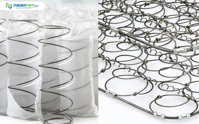Nệm lò xo TATANA có hệ thống lò xo liên kết hoặc lò xo túi