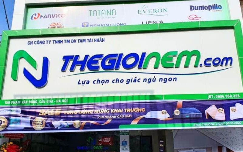 Cửa hàng Thế Giới Nệm bán đệm cao su ở Cầu Giấy