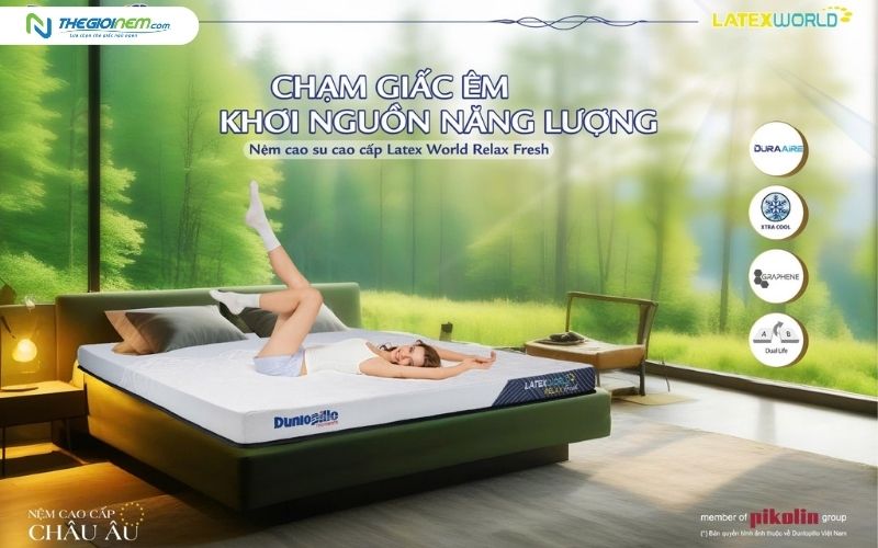 Nệm cao su Dunlopillo được ứng dụng nhiều công nghệ sản xuất hiện đại